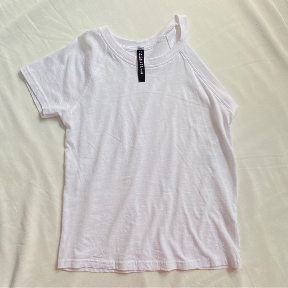 🩷Design lab asymmetrical white tee